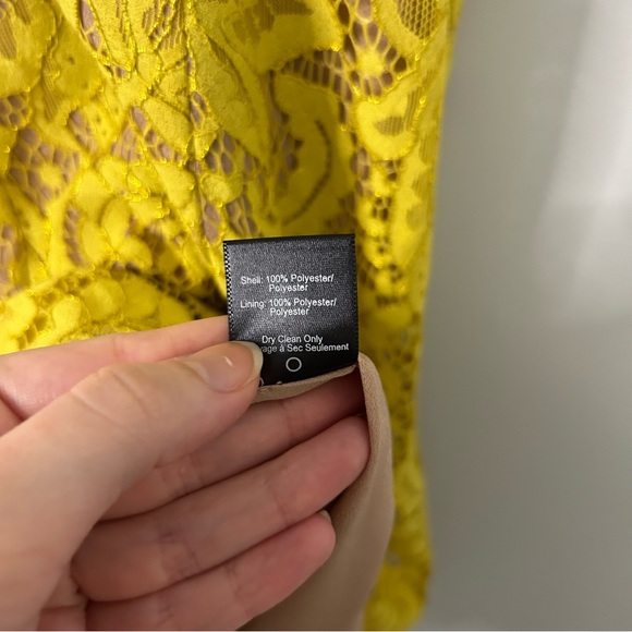 Dress The Population Angie Yellow Lace Halter Mini Dress - Picture 3 of 9
